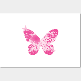 Pink Butterfly Vector Posters and Art